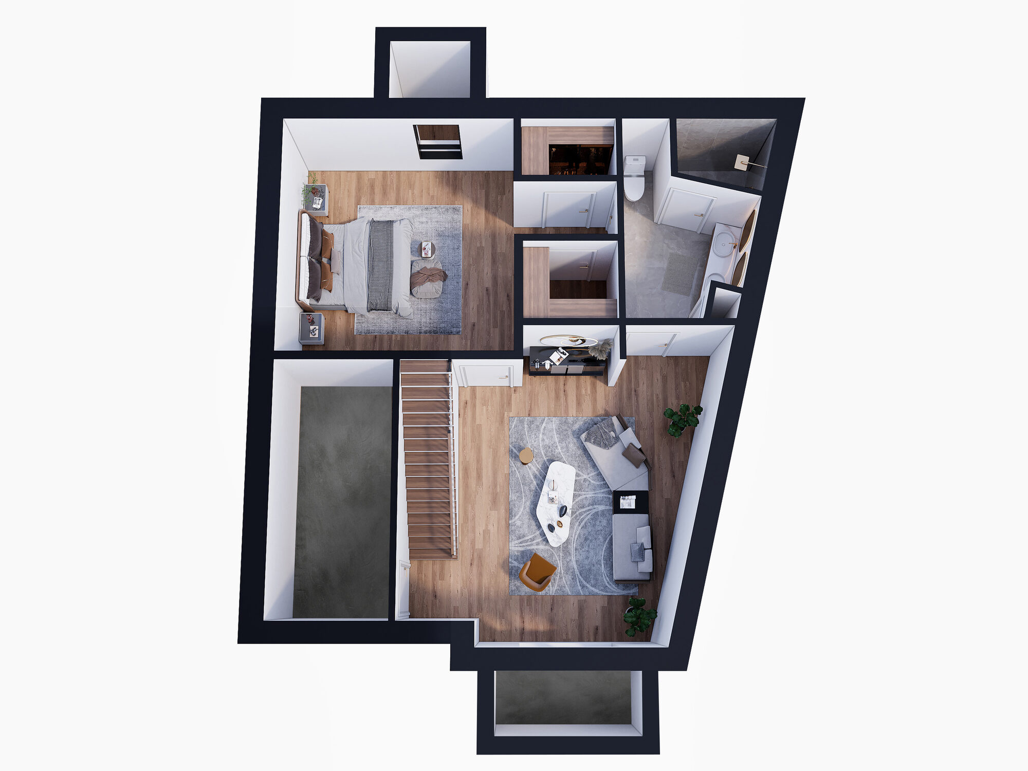 Basement — 3D floor plan, 24 Newell Street