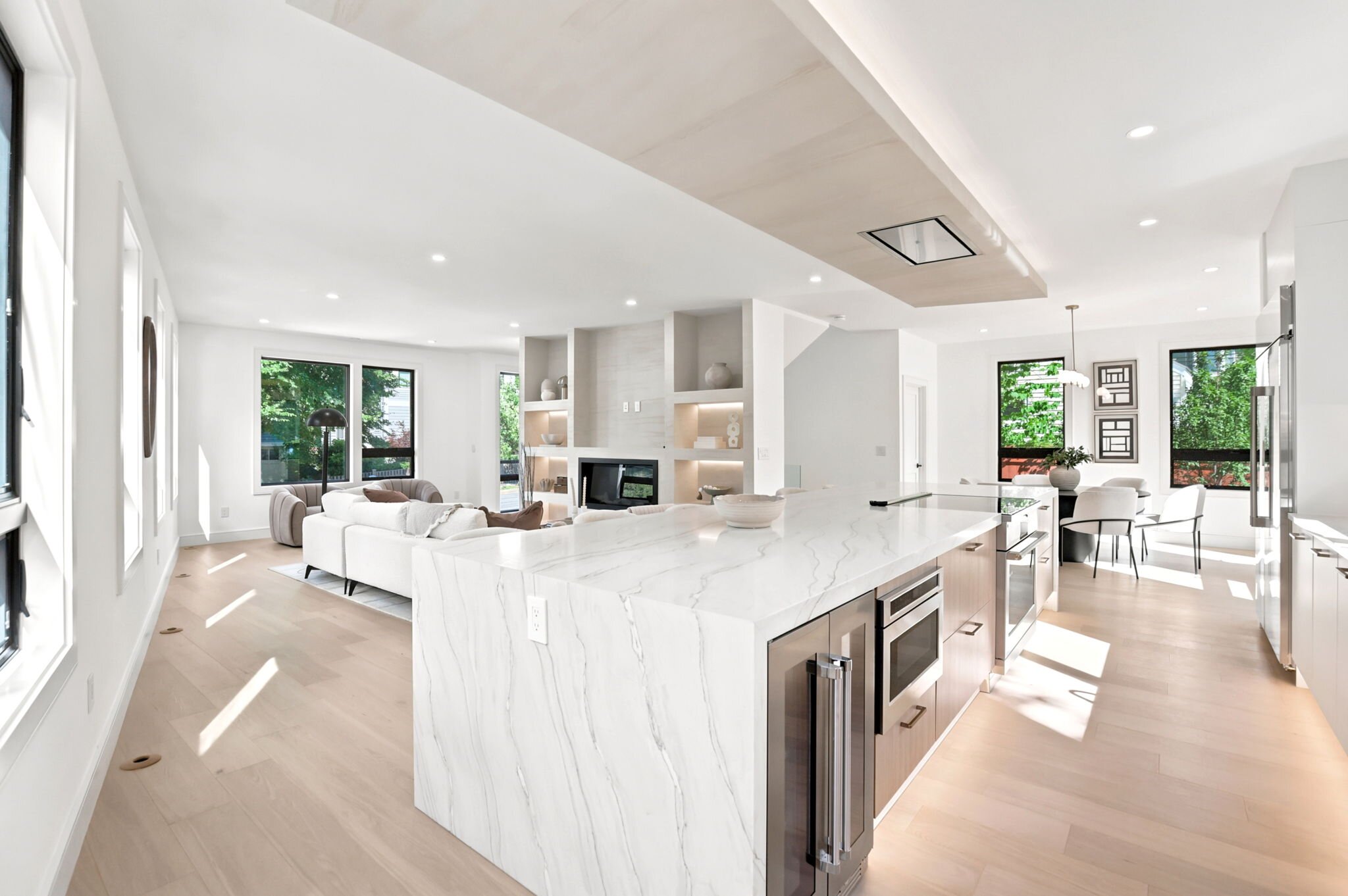 Chef's kitchen with an oversized island and premium appliances